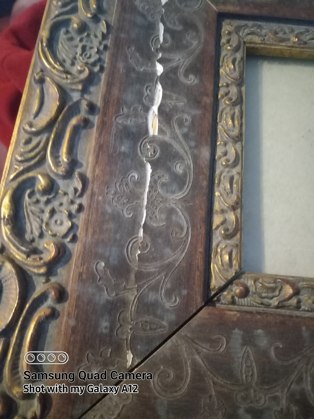 Purchased Auction Frankfurt Germany. Ornate Brown and Gold Picture Frame 1800's